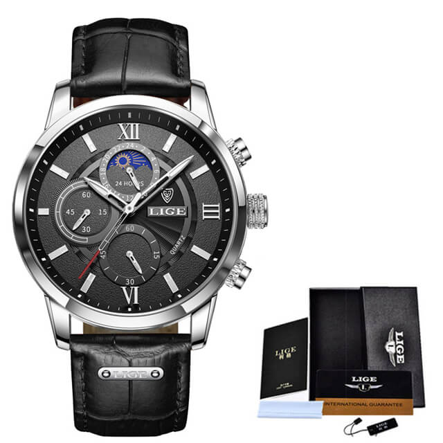 Relógio Masculino Lige Ocean King Com Pulseira de Couro - Imagem 6