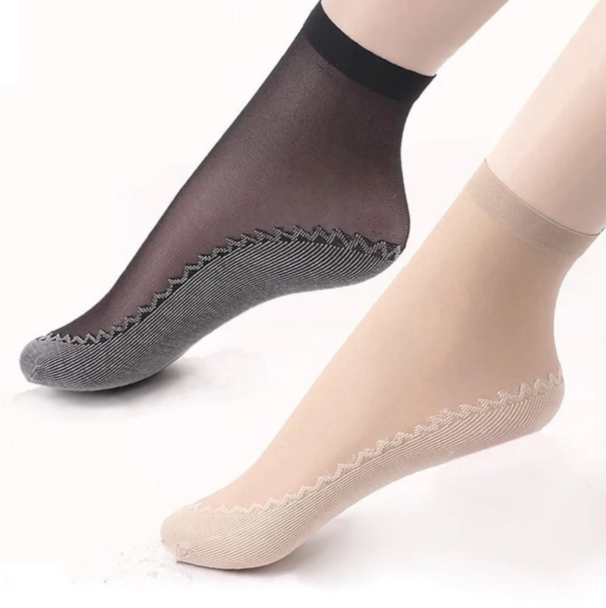 10 Pares de Meias Feminina de Algodão Antiderrapante Sedosas - Imagem 2