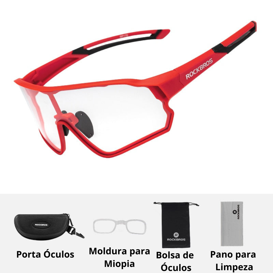 Óculos Ciclismo Lentes Fotocromáticas UV400 Masculino/Feminino RockBros - Imagem 4