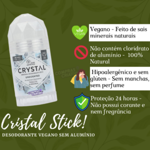 Cristal Stick! - Desodorante NATURAL DETOX - SEM ALUMÍNIO!