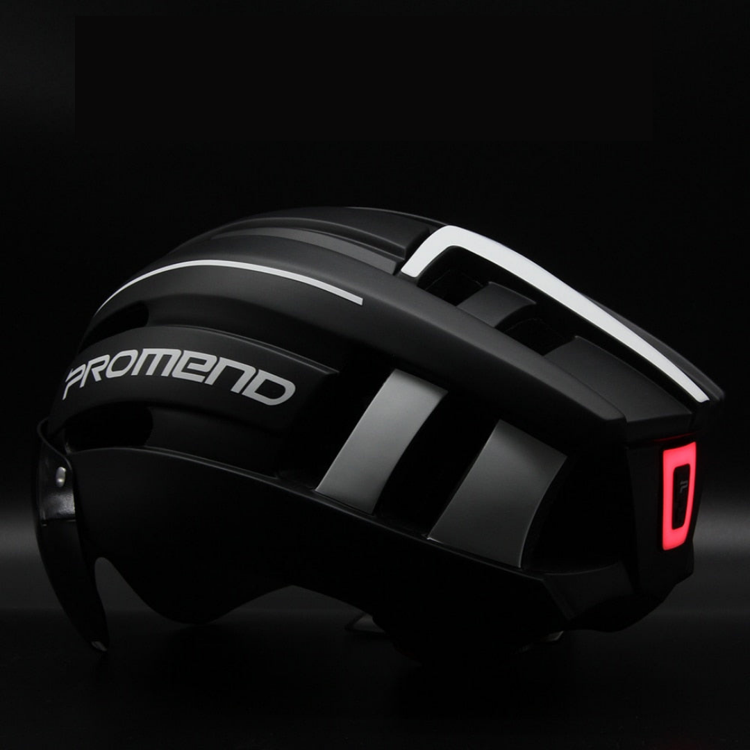 Capacete Ciclismo com Luz Traseira e Viseira Magnética Masculino/Feminino Promend - Imagem 2