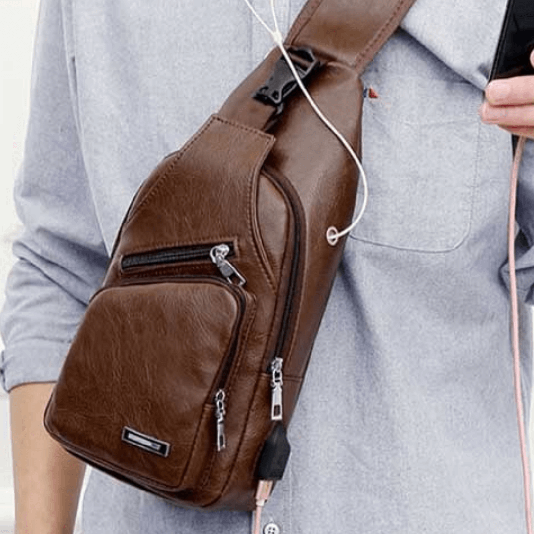 Bolsa Transversal de Couro Unissex - Imagem 2