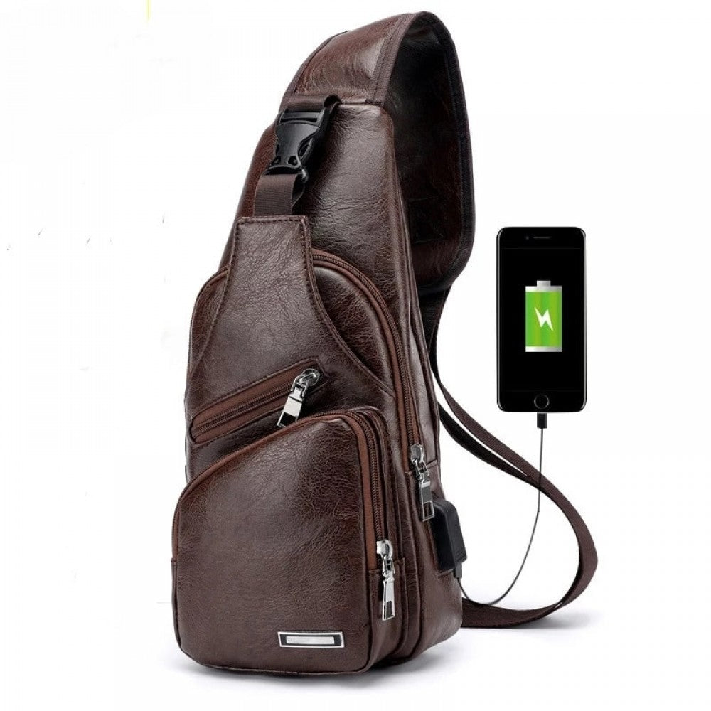 Bolsa Transversal de Couro Unissex - Imagem 11