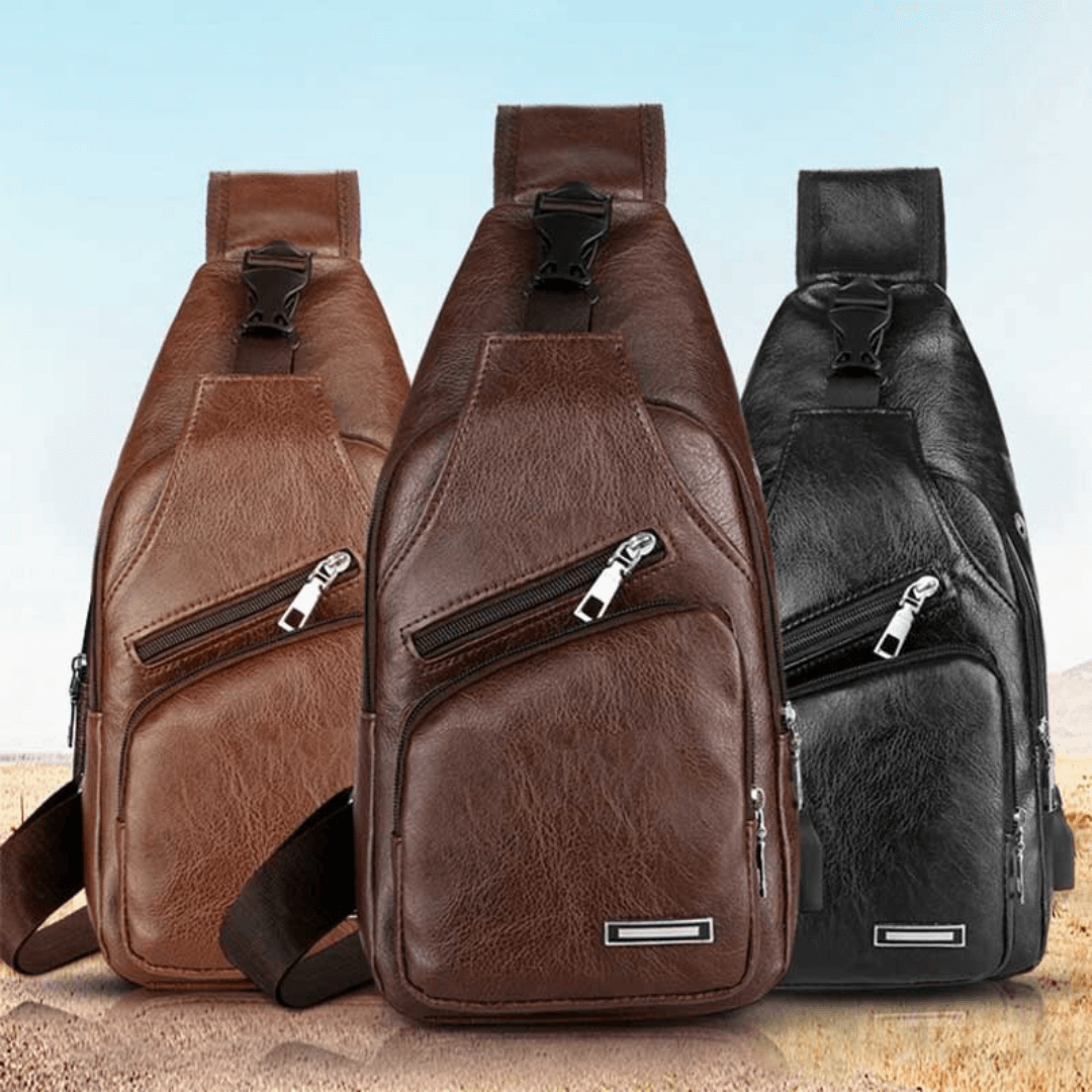 Bolsa Transversal de Couro Unissex - Imagem 4