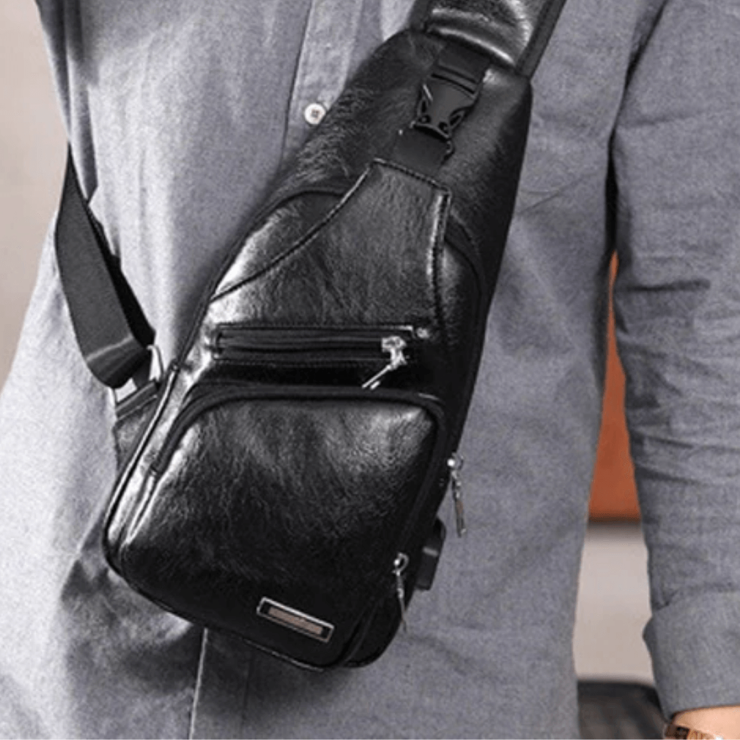 Bolsa Transversal de Couro Unissex - Imagem 7