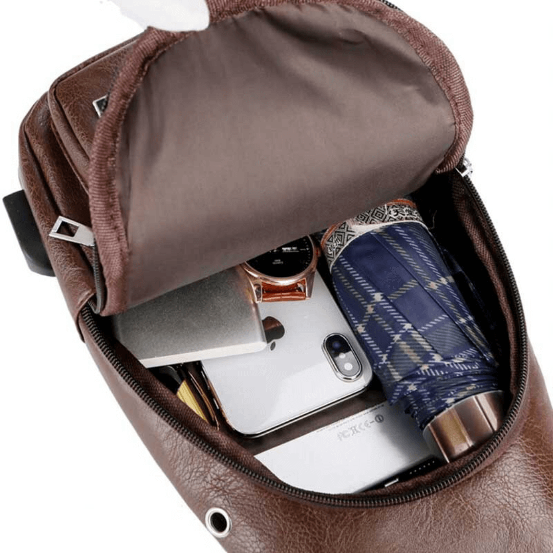 Bolsa Transversal de Couro Unissex - Imagem 8