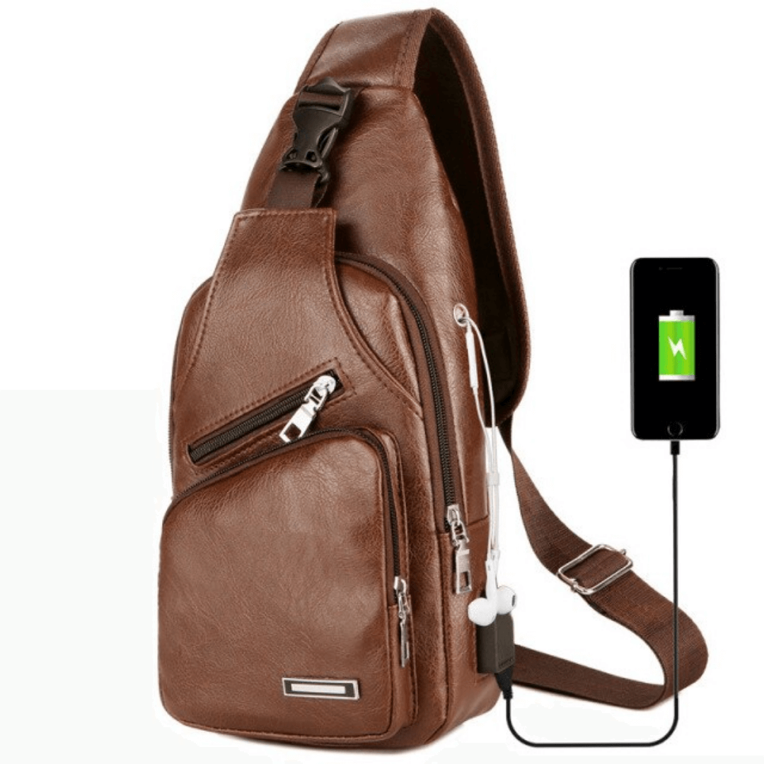 Bolsa Transversal de Couro Unissex - Imagem 10