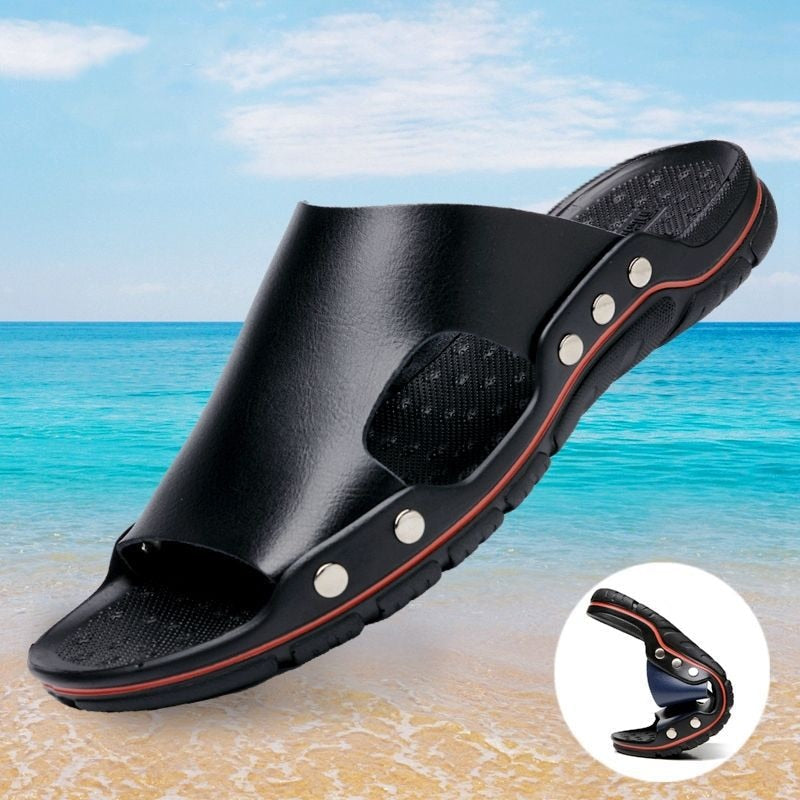 Chinelo de Couro Ortopédico com Sola Antiderrapante - Imagem 8