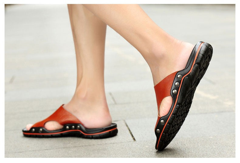 Chinelo de Couro Ortopédico com Sola Antiderrapante - Imagem 4