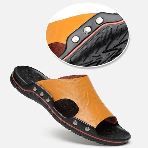 Chinelo de Couro Ortopédico com Sola Antiderrapante - Imagem 6