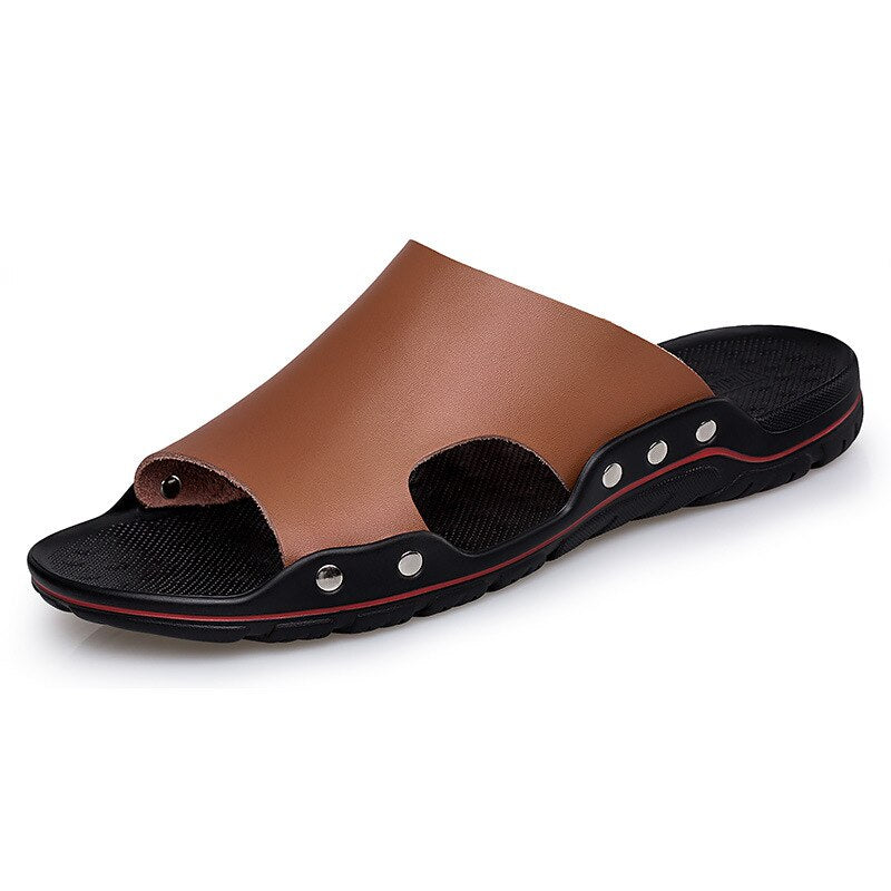 Chinelo de Couro Ortopédico com Sola Antiderrapante - Imagem 3