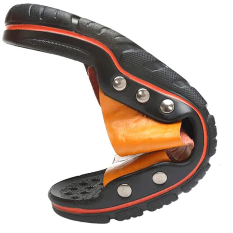 Chinelo de Couro Ortopédico com Sola Antiderrapante - Imagem 7