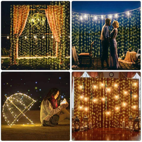 Cortina de Led com 300 Luzes e 8 Modos para Natal - Imagem 6