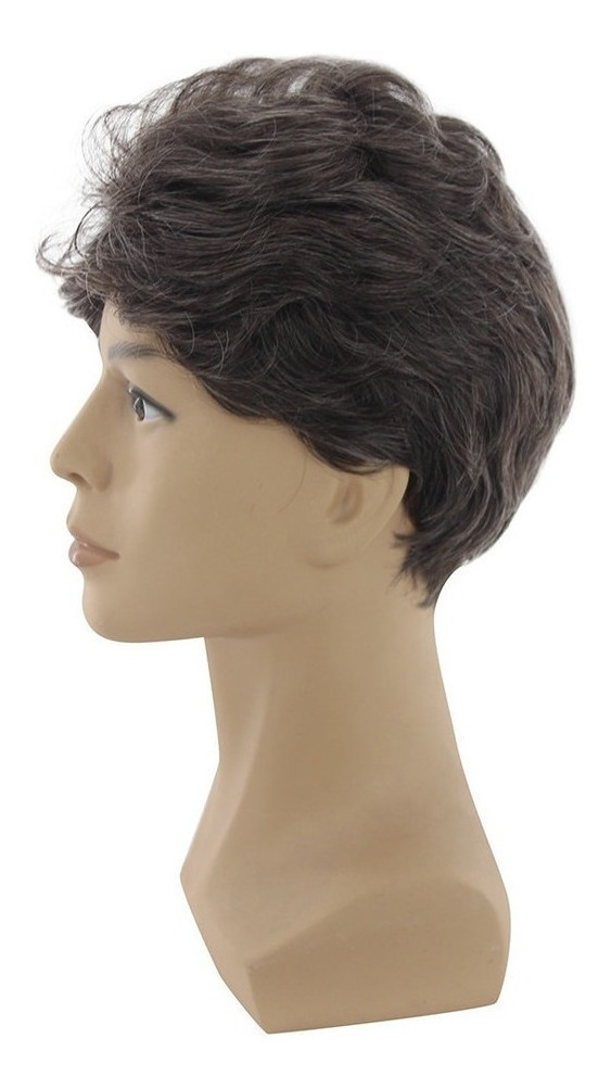 Moda Perucas Curtas Para Homens Peruca Homem Masculino Marro - Imagem 5