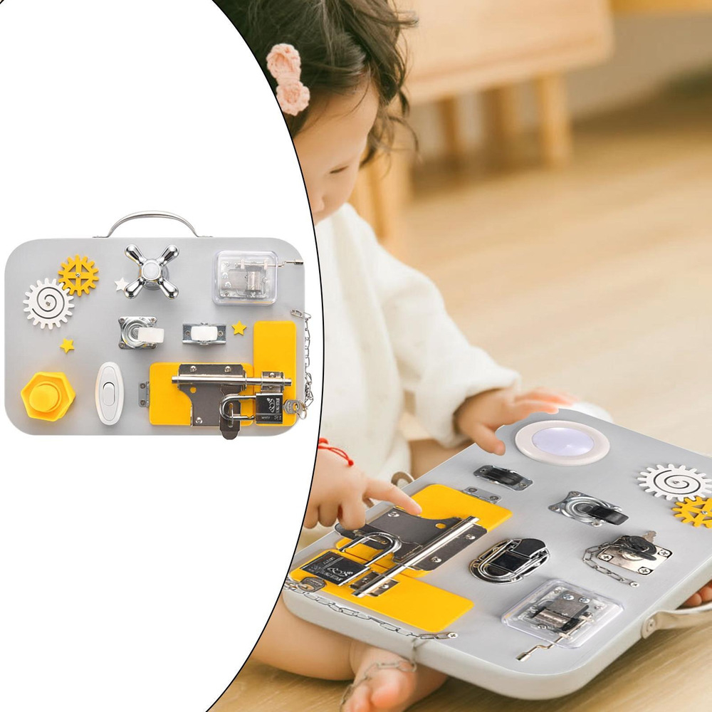 Montessori Toddler Toddler Busy Board Aprendendo Hand - Imagem 36