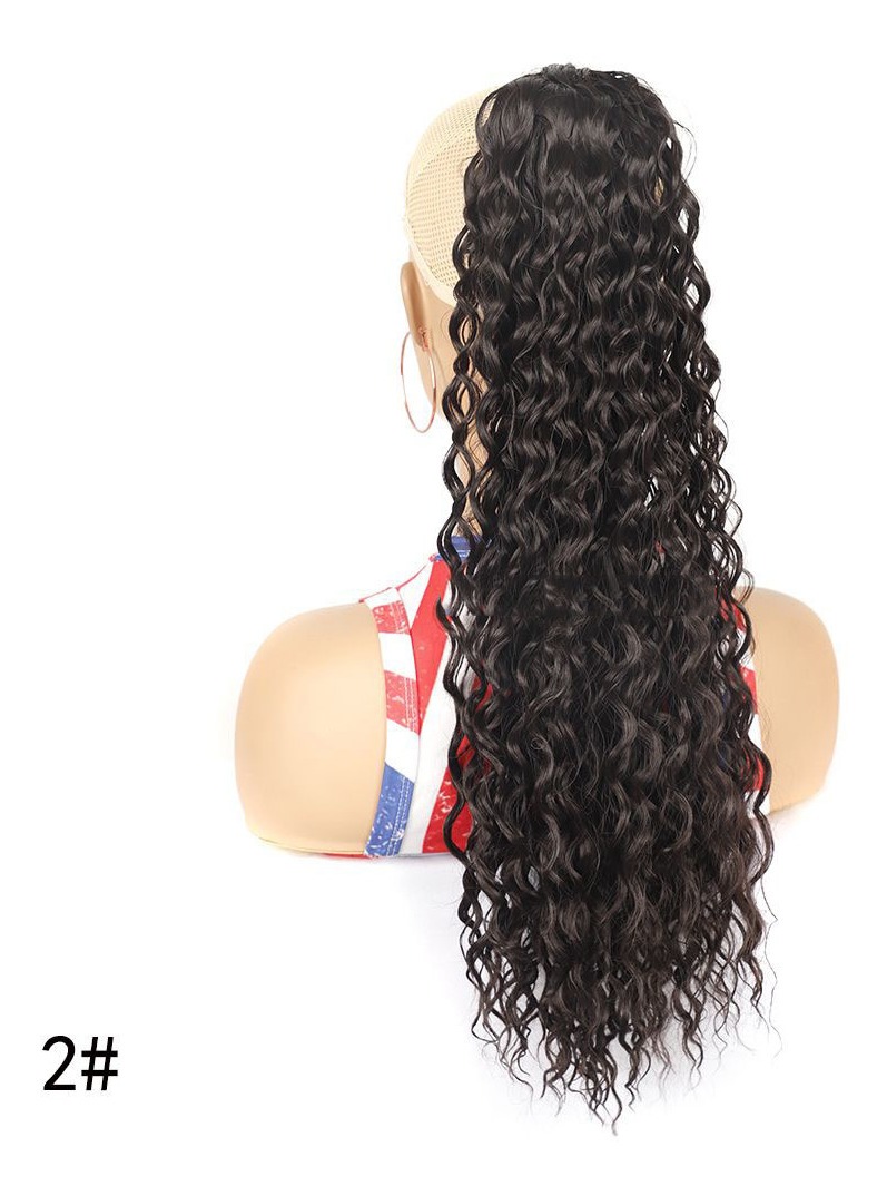 60cm Falso De Fibra Longa Peruca Encaracolada Curvado Rabo - Imagem 11