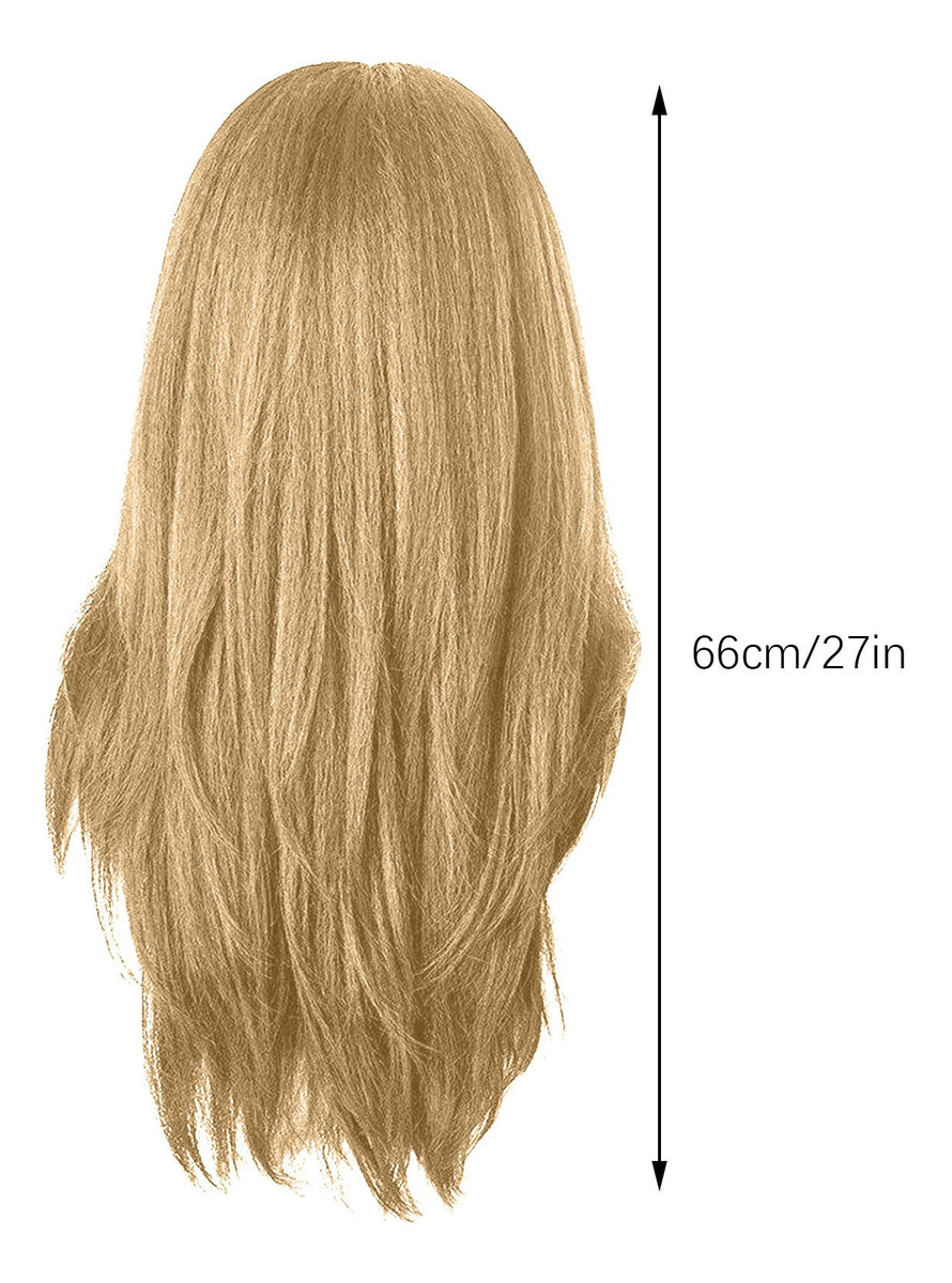 Peruca, Cabelo Médio, Cabelo Liso, Feminino, Preto, Gradient - Imagem 8
