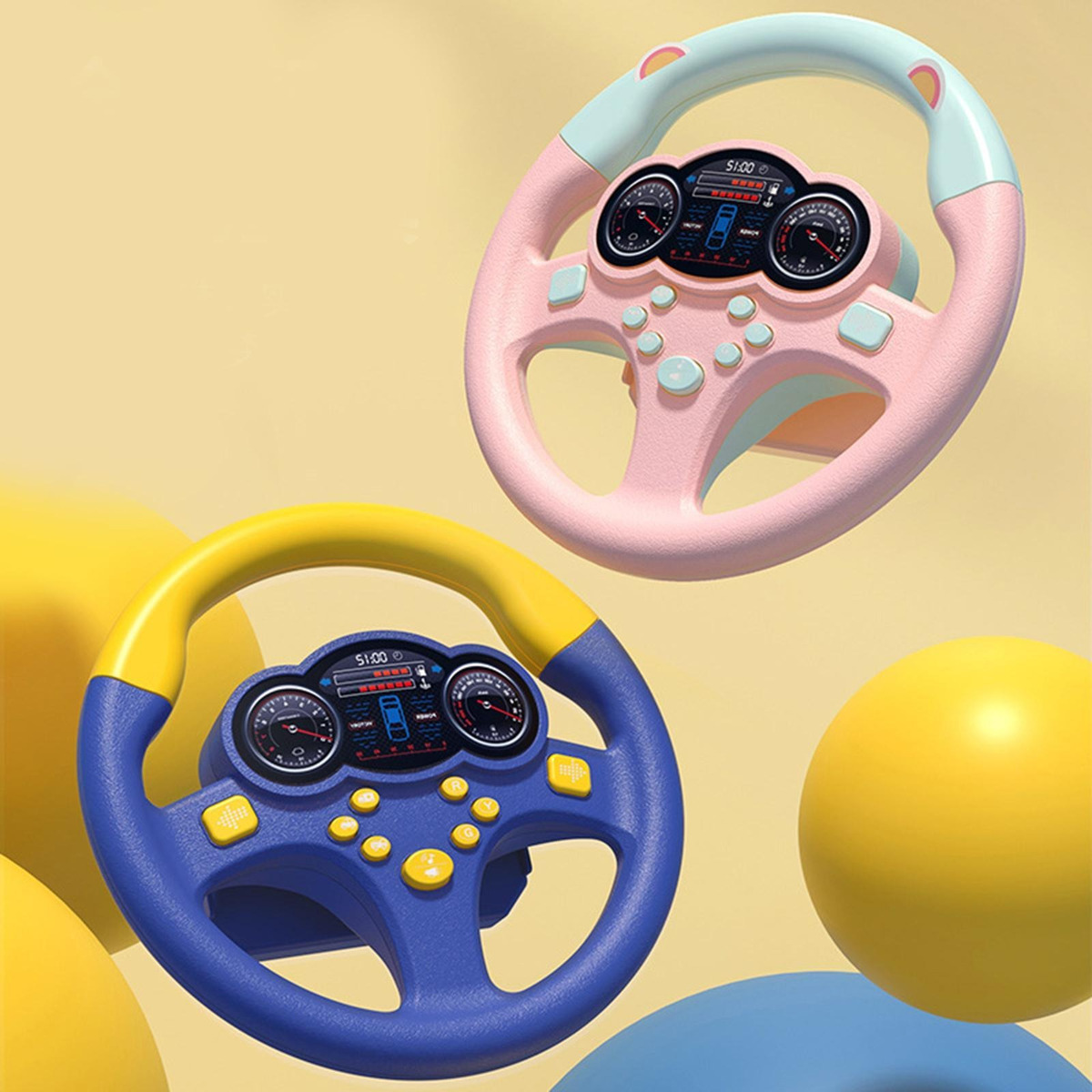 Brinquedo Infantil De Simulação De Volante De Carro Com - Imagem 6