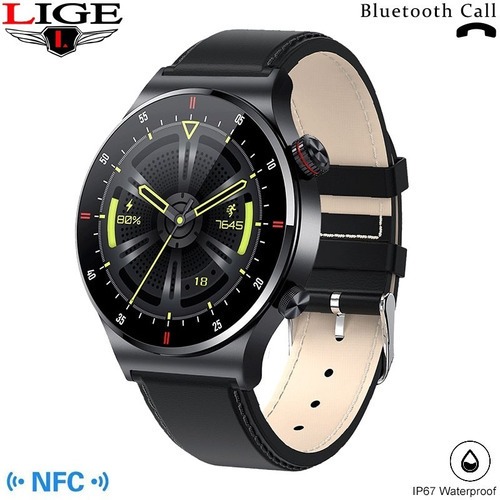 Smartwatch Lige Bluetooth Nfc Men Sport À Prova D'água - Imagem 12