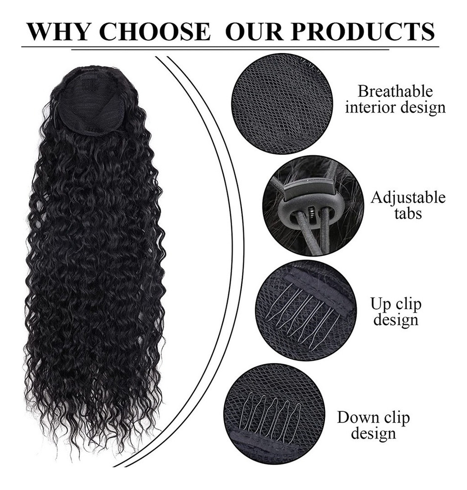 3pcs Crespa Cabelo Afro 60cm Peruca Peruca Cacheada Peruca F - Imagem 3