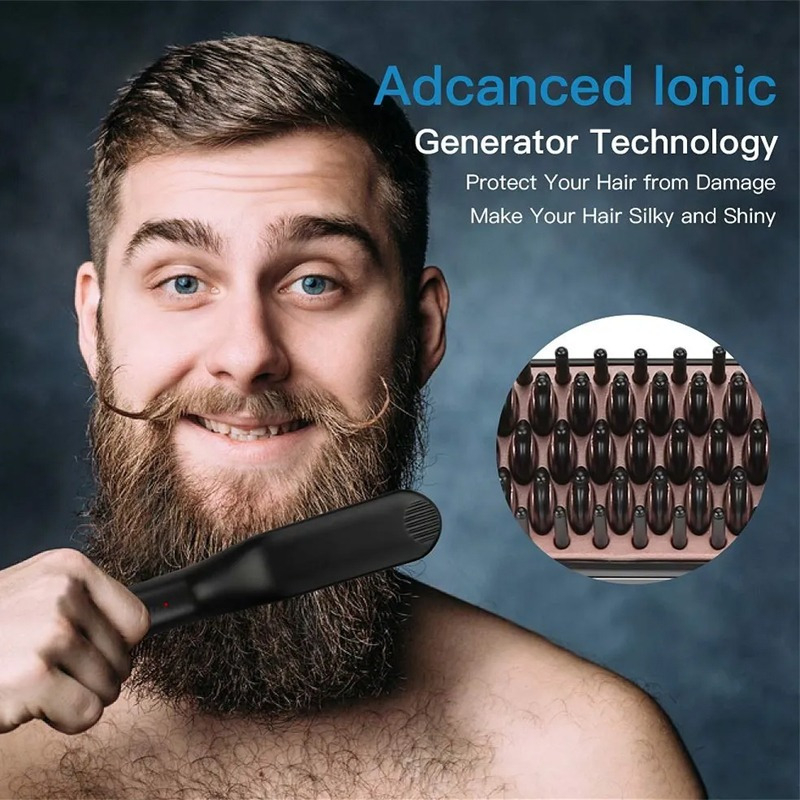 Chapinha Pente Alisador De Cabelo E Barba Masculino - Imagem 9