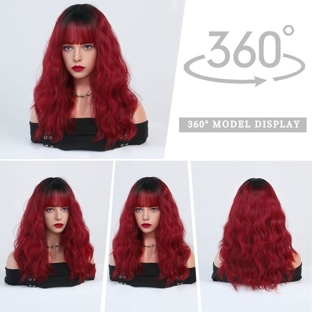 Perucas Vermelhas Para Mulheres Peruca Ondulada Wigfashion S - Imagem 6