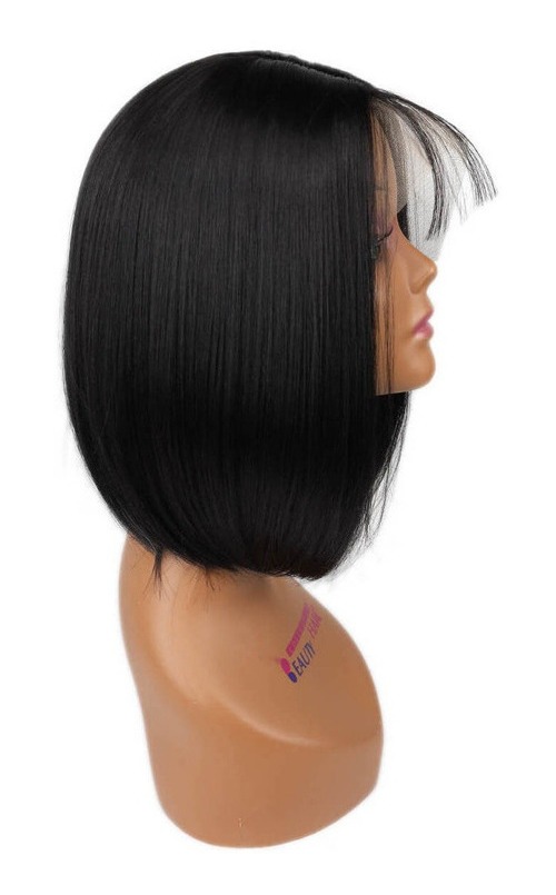 Peruca De Cabelo De Fibra Química Reta 35cm Preto Natural - Imagem 4