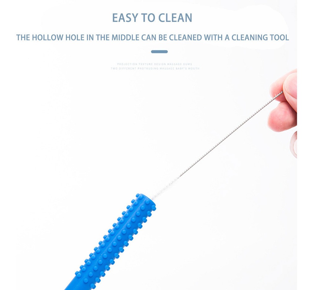 Z Bebê Silicone Oco Dentição Tubo Bebê Mastigar Brinquedo An - Imagem 5