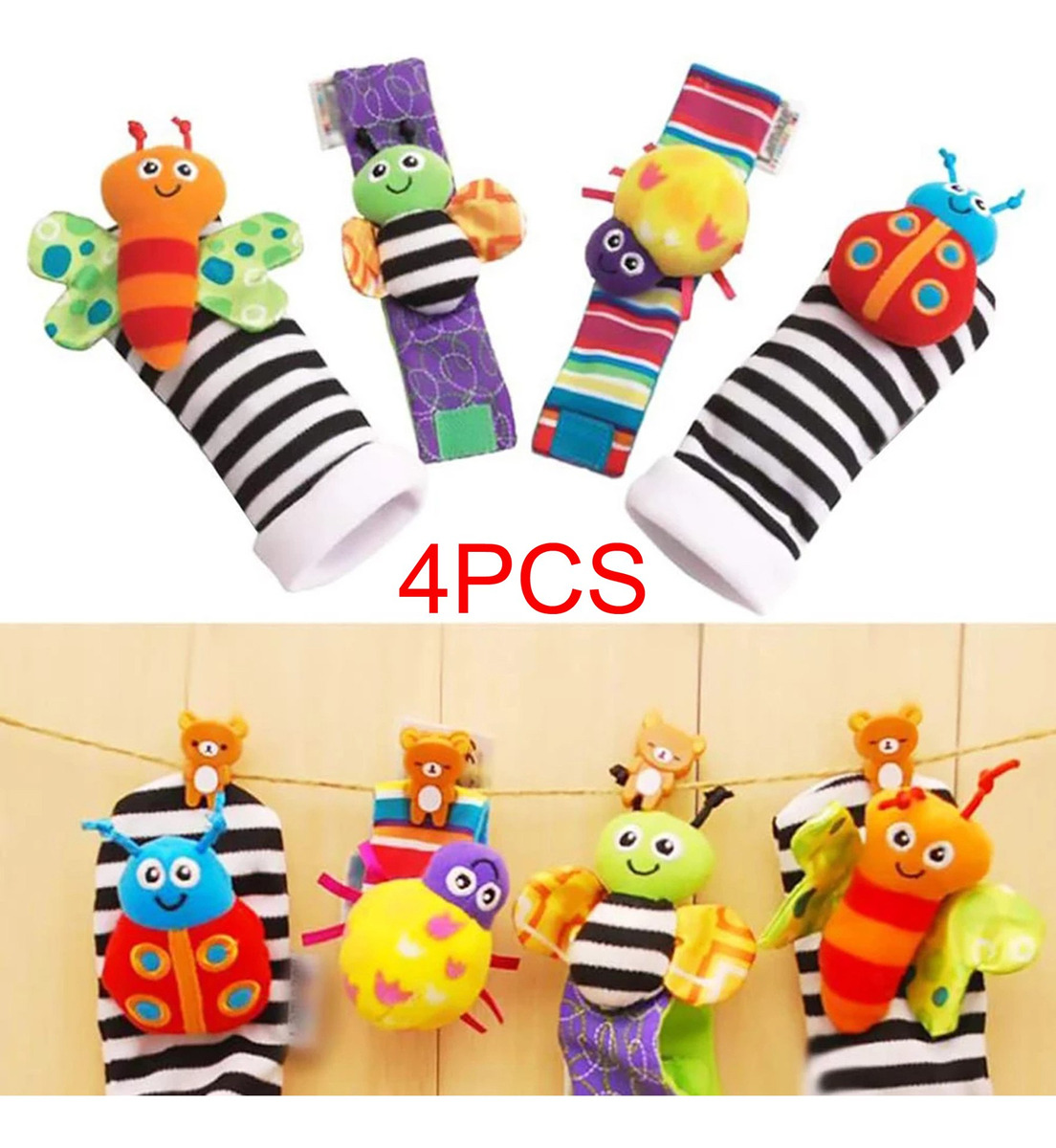 4pcs Bebê Wearable Mão Braço Tornozelo Pulseira Localizadore