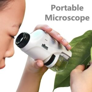 60x-120x Microscópio De Mão Portátil Mini Led