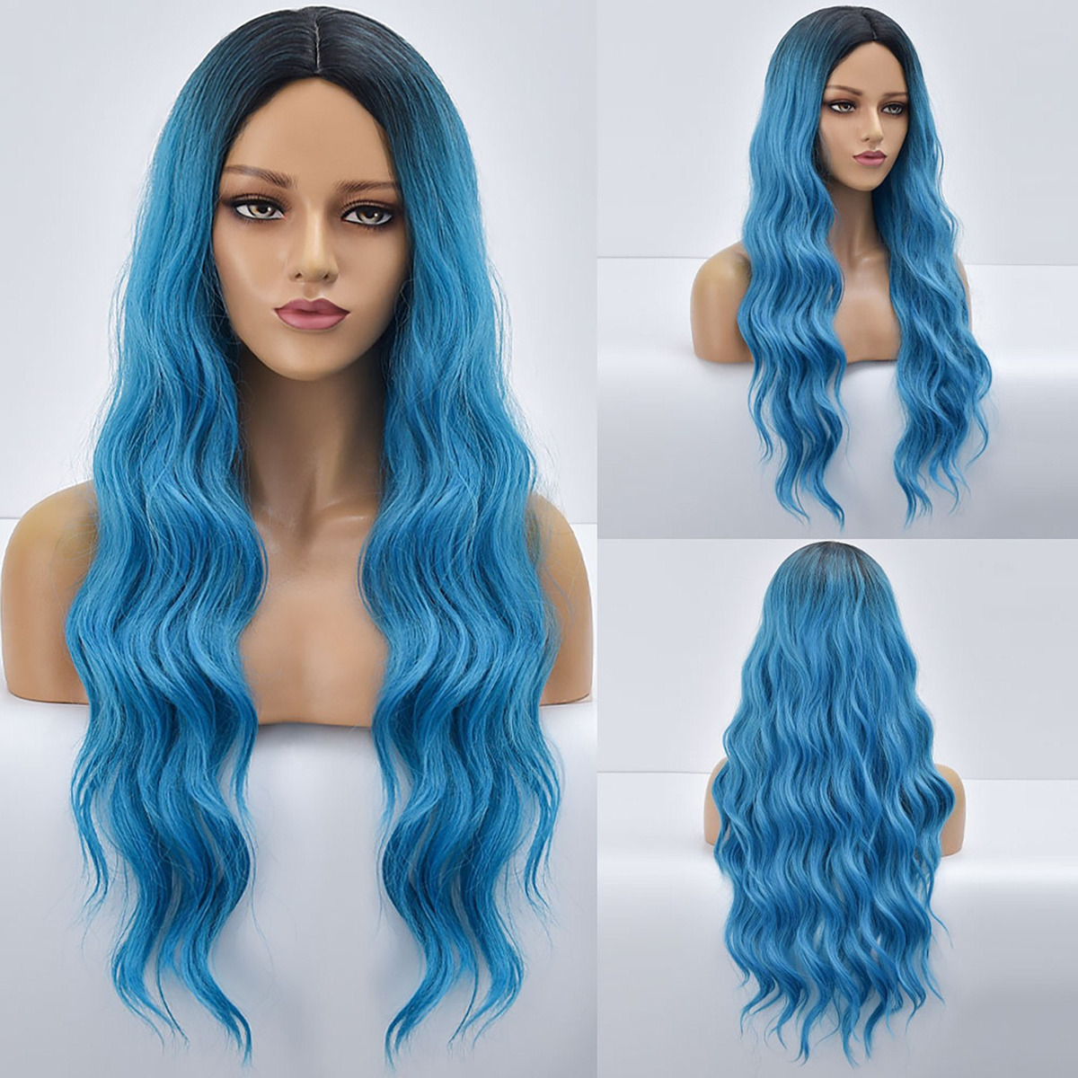 Peruca De Seda De Alta Temperatura De Cabelo Encaracolado Lo - Imagem 3