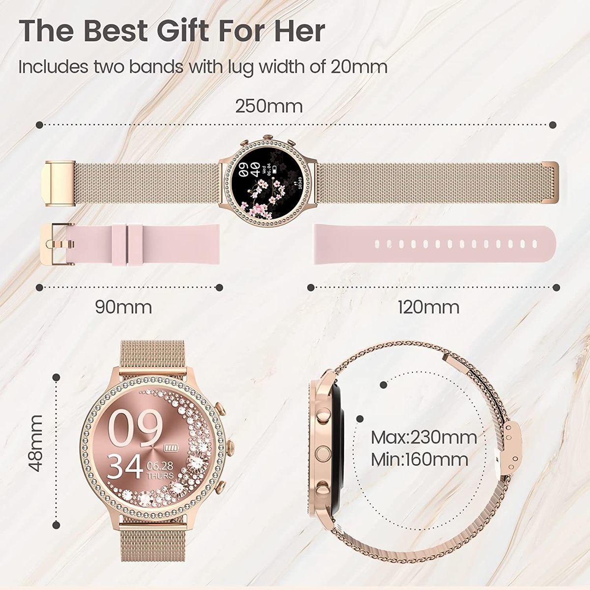 Relógios Inteligentes Para Mulheres Fitness Tracker - Imagem 7