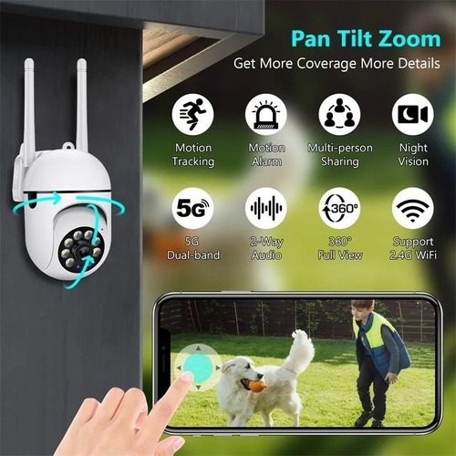 Câmera Externa 5g Hd 1080p Wifi Ip Ptz Infrared 360º. - Imagem 7