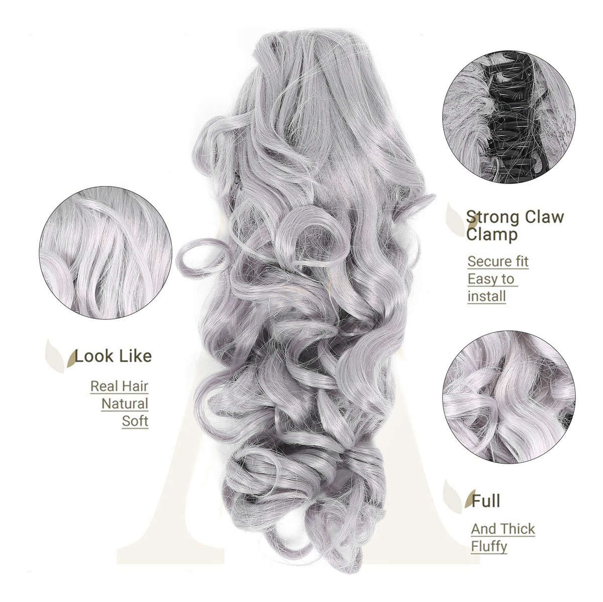 Grampo De Garra Extensões De Cabelo Peruca Feminina Encaraco - Imagem 4