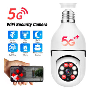 Câmera De Visão Noturna Com Lâmpada Wifi E27 De 5g, Monitor