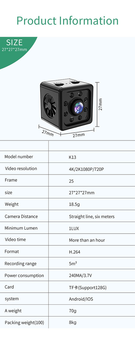 2pcs Câmera Vigilância Hd 4k Smart Wifi Mini Edição Noturna - Imagem 10