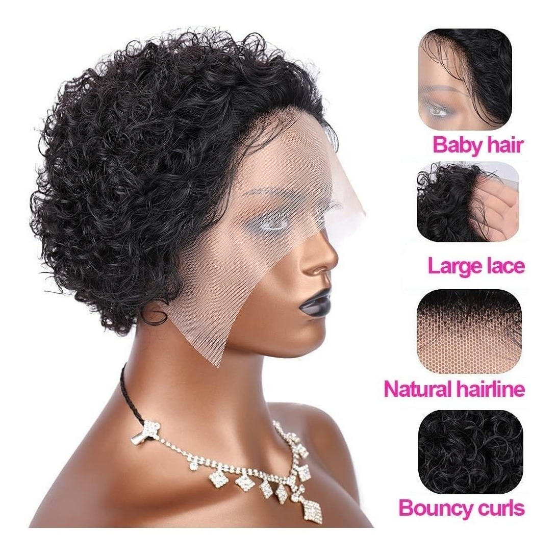 Peruca Afro Preta Natural Encaracolada Feminina - Imagem 4
