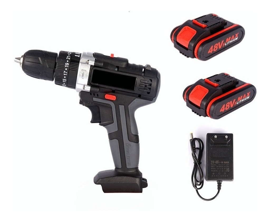 Furadeira E Parafusadeira Parafusadeiras 48v 2 Baterias