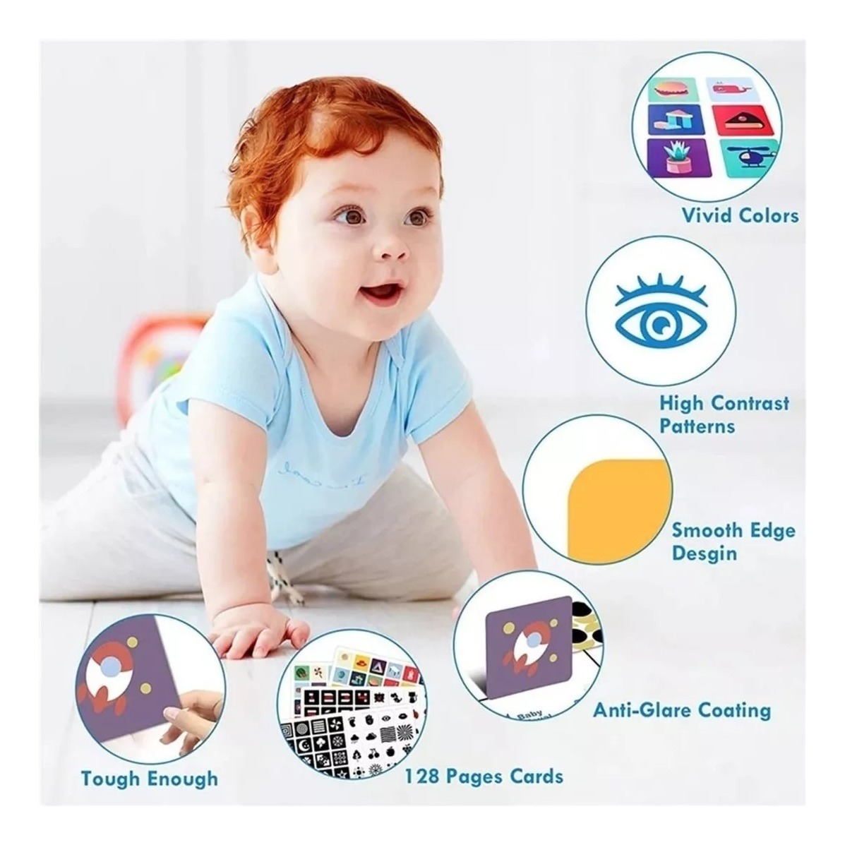 Cartas Brinquedo Montessori Alto Contraste P/ Bebê Estímulo - Imagem 2