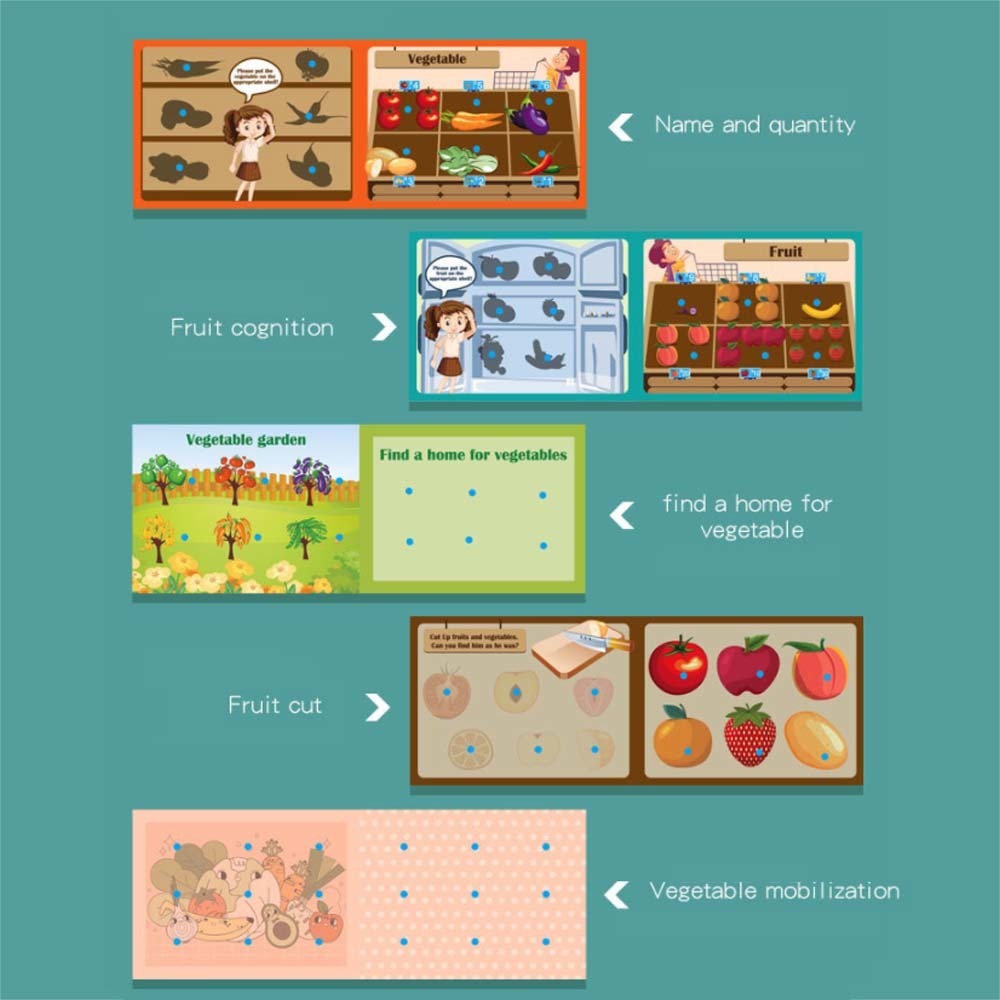 2 Crianças Pré-escolar Aprendendo Livro Silencioso Brinquedo - Imagem 11