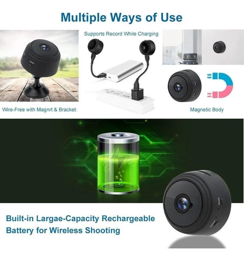 Mini Micro Câmera Monitoramento Espia Segurança Hd Wireless - Imagem 5