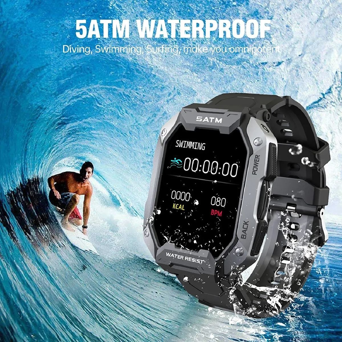 Relógios Inteligentes Para Homens 5atm Waterproof Fitness Tr - Imagem 5