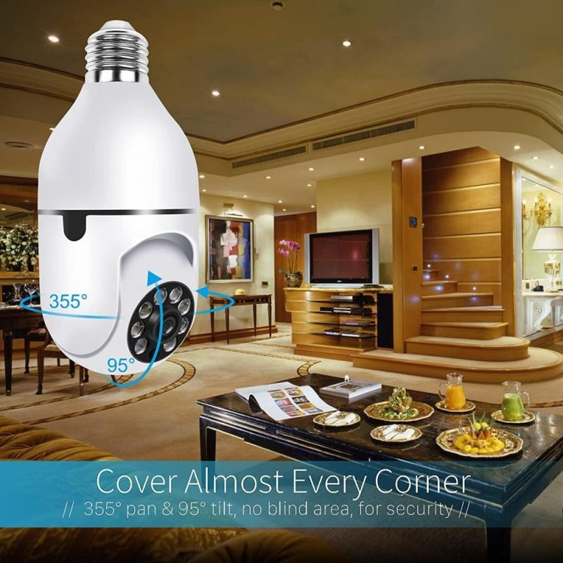 Câmera Wifi Robótica Foco Soquete E27 Lâmpada Luz Led - Imagem 2
