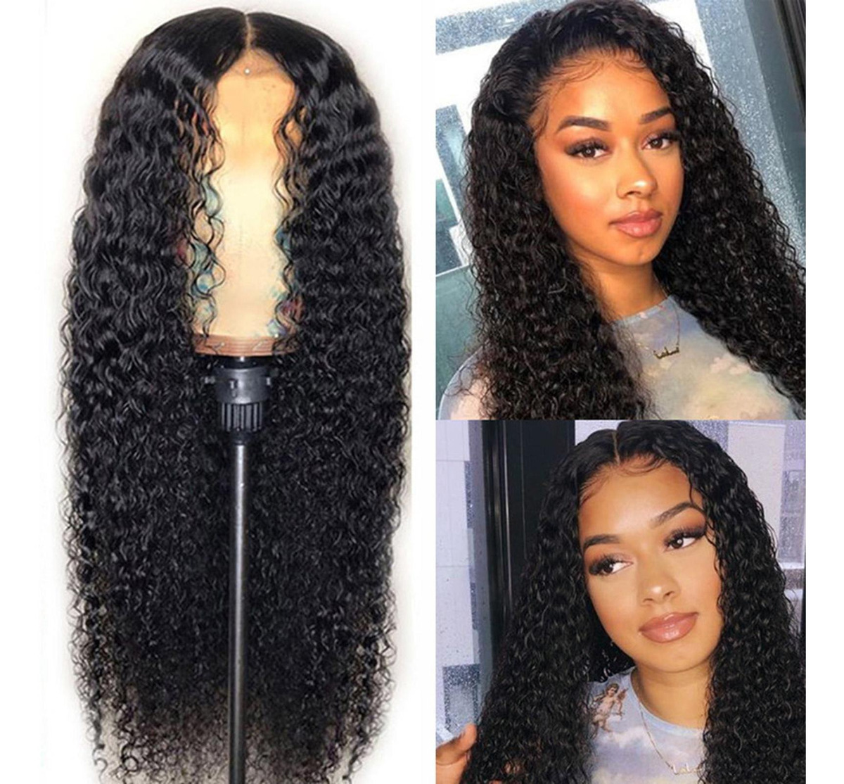 Perucas Afro Peruca Frontal De Renda Resistente Rede Preta - Imagem 6