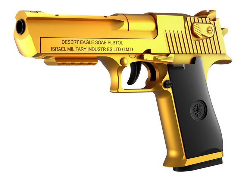 Pistola De Brinquedo Infantil Golden Desert Eagle Burst Ejec