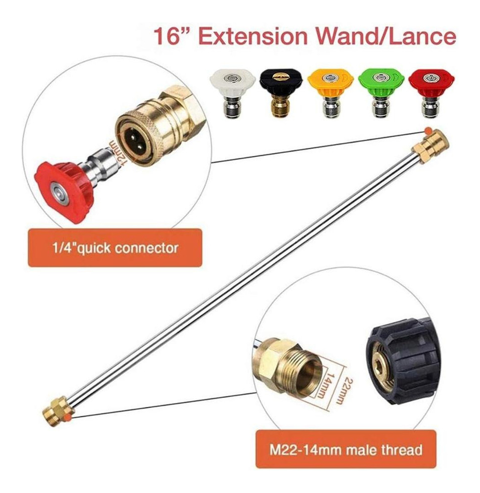Pacote De 5 Bicos De Lavadora De Pressão Com Extensão - Imagem 3