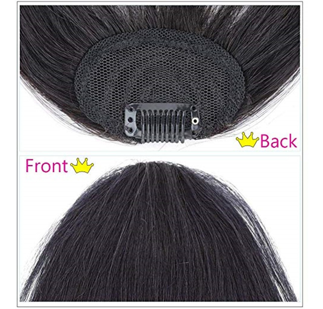 Extensão De Fio Preto Peruca Fêmea Ar Franja Cabelo Pedaço 1 - Imagem 5