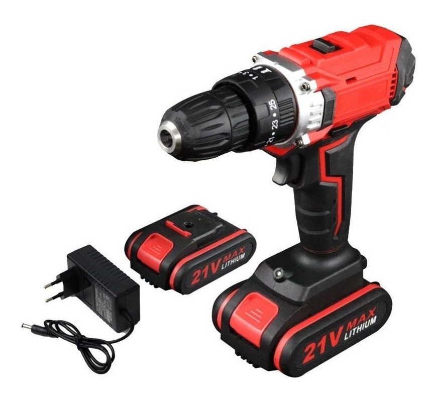 Parafusadeira Furadeira 21v Profissional 1 Bateria Sem Fio1