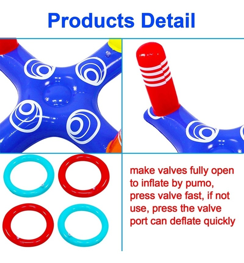 Anel De Piscina Inflável Toss Game Toys Floating With 4 Ring - Imagem 7