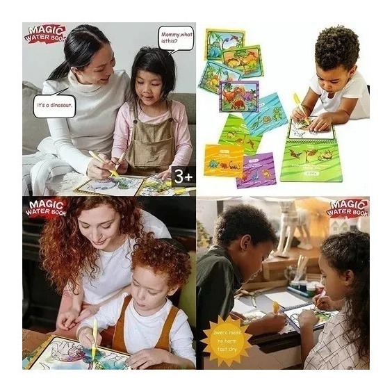 Cadernos Infantis Livros De Pintura Mágica +caneta De Agua - Imagem 4